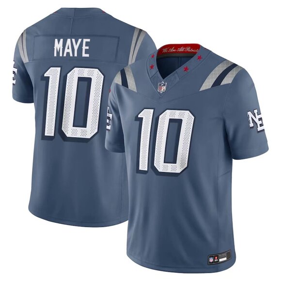 Mens Youths Choose Drake Maye Stitched Jersey Blue Vapor